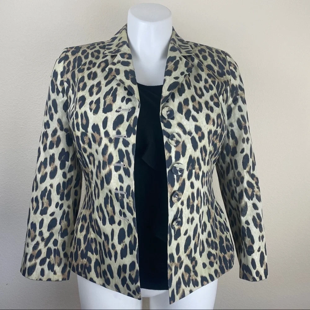 CHARLES GRAY LONDON LEOPARD PRINT BLAZER MEDIUM - Picture 7 of 7